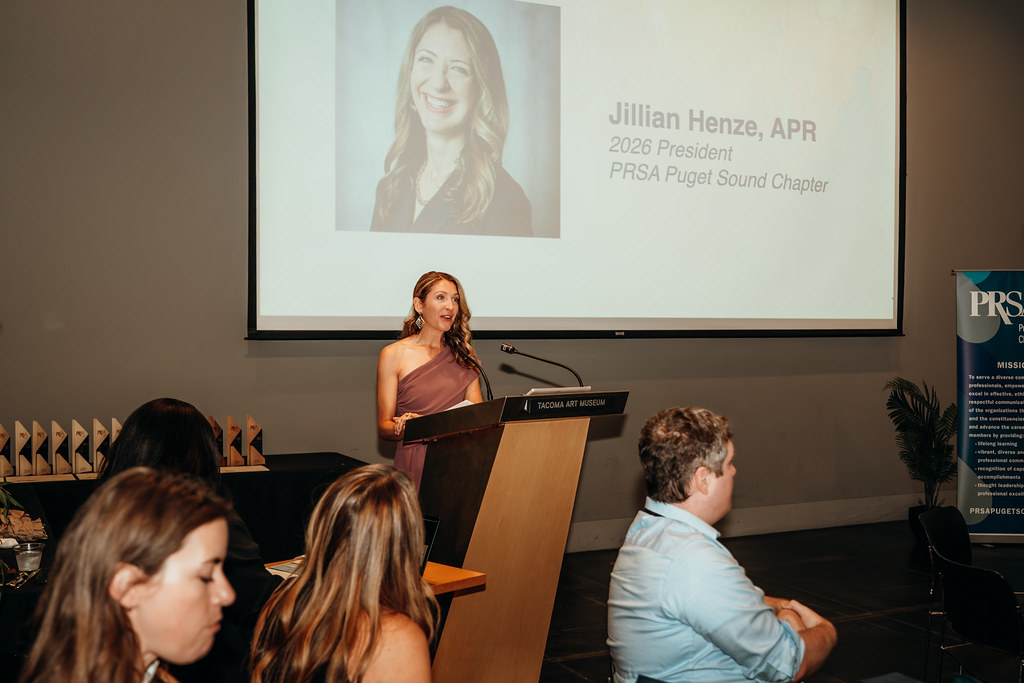Jillian Henze at the Summit Awards Podium Speaking.